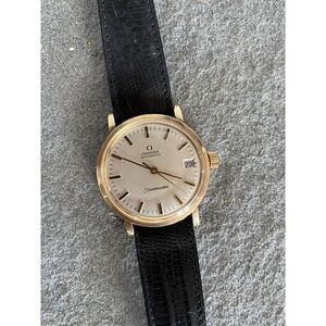OMEGA Seamaster Watch Mens Automatic Wristwatch 10k Gold Filled Teju Lizard